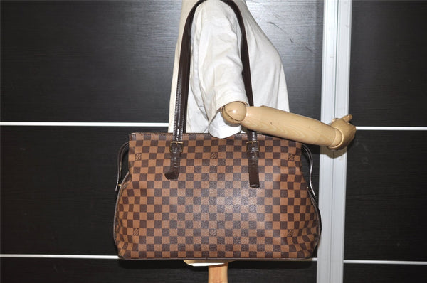 Authentic Louis Vuitton Damier Chelsea Shoulder Tote Bag N51119 LV 0842J