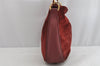Authentic GUCCI Bamboo 2Way Shoulder Hand Bag Suede Leather Bordeaux Junk 0842K