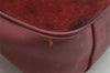 Authentic GUCCI Bamboo 2Way Shoulder Hand Bag Suede Leather Bordeaux Junk 0842K