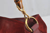 Authentic GUCCI Bamboo 2Way Shoulder Hand Bag Suede Leather Bordeaux Junk 0842K