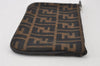 Authentic FENDI Vintage Zucca Pouch Purse Canvas Leather Brown Junk 0843J