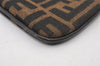 Authentic FENDI Vintage Zucca Pouch Purse Canvas Leather Brown Junk 0843J