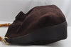 Authentic GUCCI Bamboo 2Way Shoulder Hand Bag Suede Leather Brown Junk 0843K
