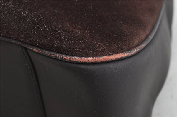 Authentic GUCCI Bamboo 2Way Shoulder Hand Bag Suede Leather Brown Junk 0843K