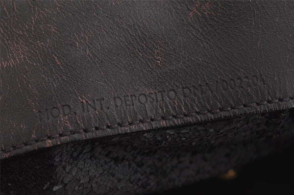 Authentic GUCCI Bamboo 2Way Shoulder Hand Bag Suede Leather Brown Junk 0843K