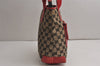 Authentic GUCCI Shoulder Tote Bag GG Canvas Leather 0190402 Black Red 0844K