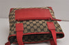 Authentic GUCCI Shoulder Tote Bag GG Canvas Leather 0190402 Black Red 0844K