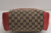 Authentic GUCCI Shoulder Tote Bag GG Canvas Leather 0190402 Black Red 0844K