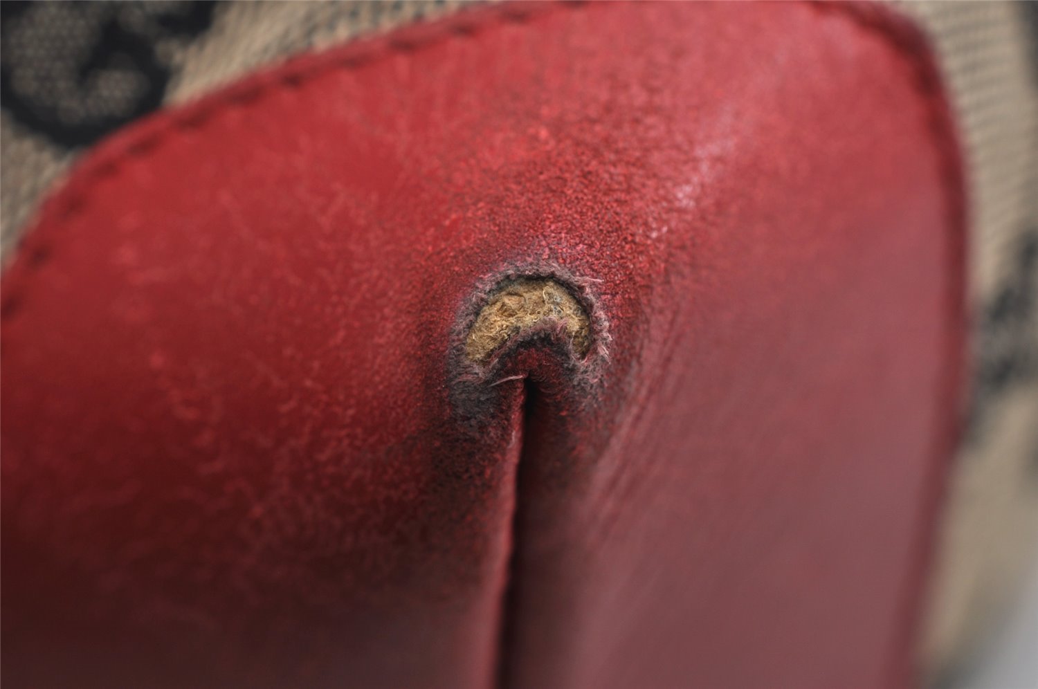 Authentic GUCCI Shoulder Tote Bag GG Canvas Leather 0190402 Black Red 0844K