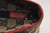 Authentic GUCCI Shoulder Tote Bag GG Canvas Leather 0190402 Black Red 0844K