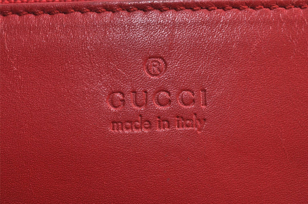 Authentic GUCCI Shoulder Tote Bag GG Canvas Leather 0190402 Black Red 0844K