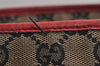 Authentic GUCCI Shoulder Tote Bag GG Canvas Leather 0190402 Black Red 0844K