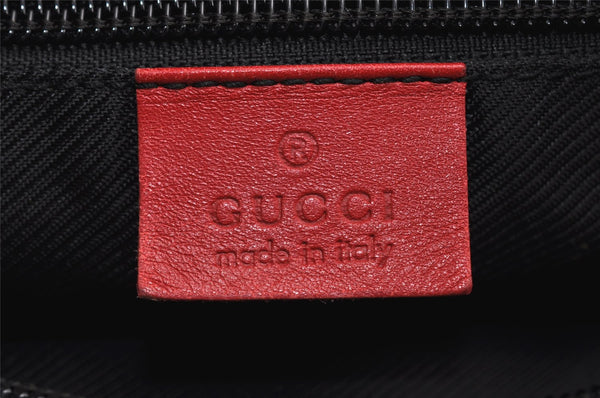 Authentic GUCCI Shoulder Tote Bag GG Canvas Leather 0190402 Black Red 0844K