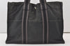Authentic HERMES Fourre Tout MM Hand Tote Bag Canvas Black 0845J