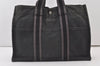 Authentic HERMES Fourre Tout MM Hand Tote Bag Canvas Black 0845J