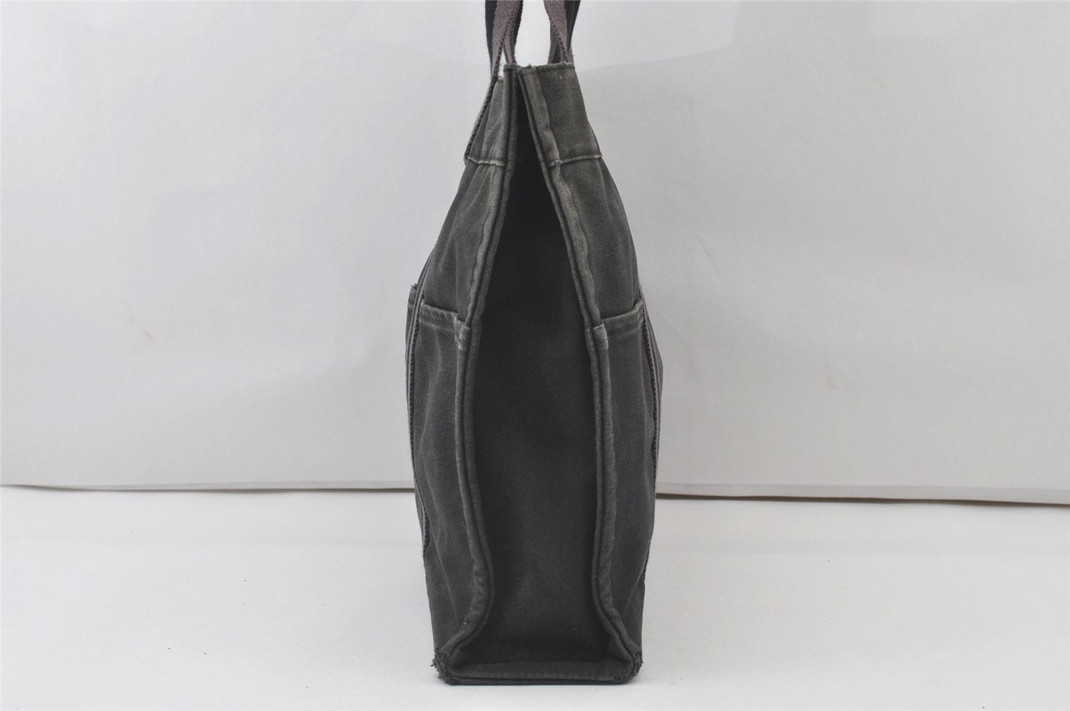 Authentic HERMES Fourre Tout MM Hand Tote Bag Canvas Black 0845J