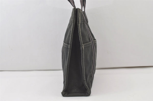 Authentic HERMES Fourre Tout MM Hand Tote Bag Canvas Black 0845J