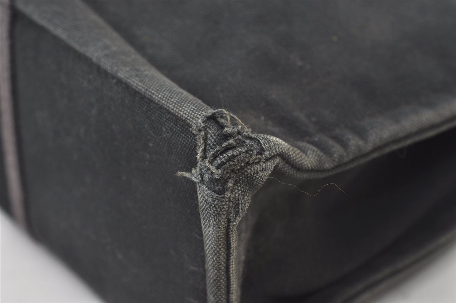 Authentic HERMES Fourre Tout MM Hand Tote Bag Canvas Black 0845J