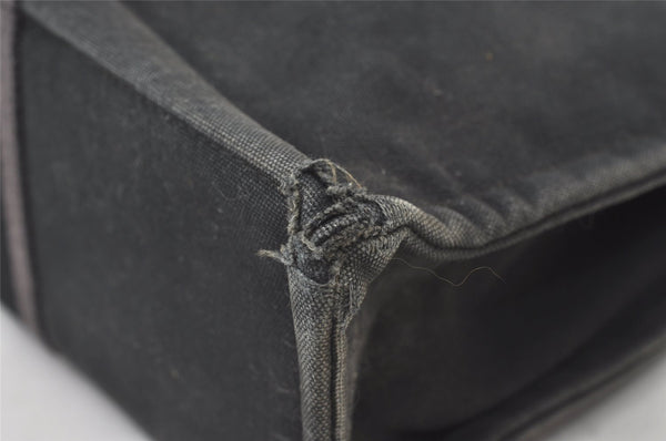 Authentic HERMES Fourre Tout MM Hand Tote Bag Canvas Black 0845J