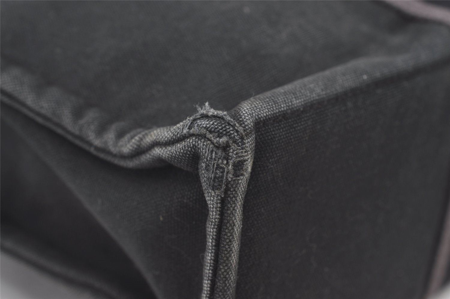 Authentic HERMES Fourre Tout MM Hand Tote Bag Canvas Black 0845J