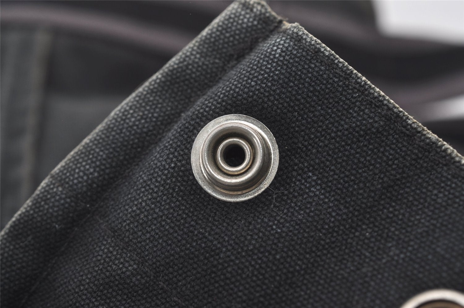 Authentic HERMES Fourre Tout MM Hand Tote Bag Canvas Black 0845J