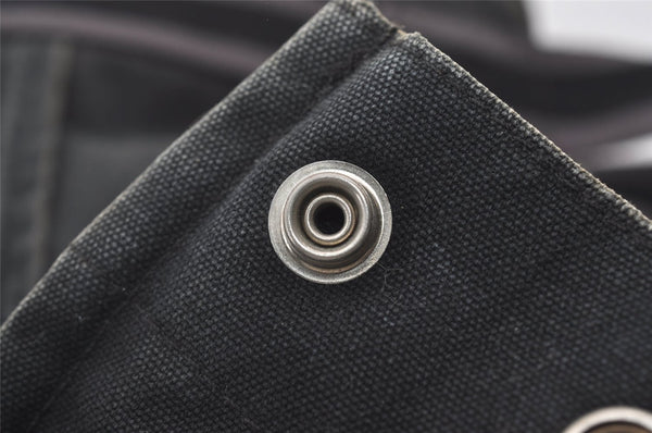 Authentic HERMES Fourre Tout MM Hand Tote Bag Canvas Black 0845J