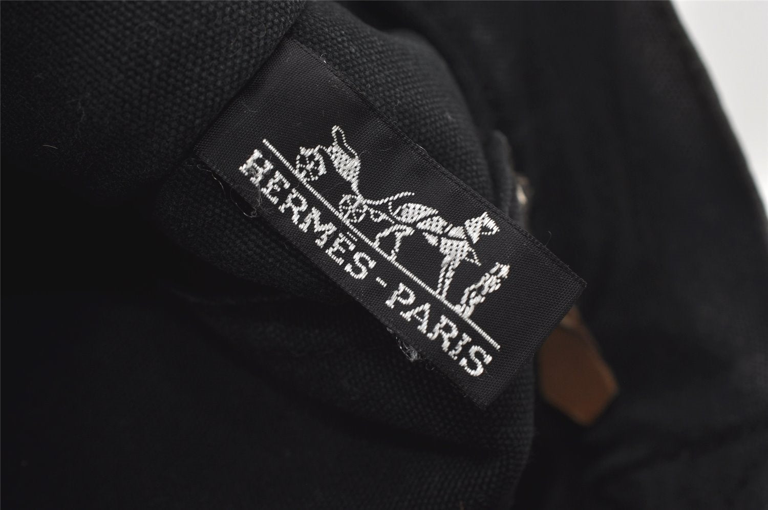 Authentic HERMES Fourre Tout MM Hand Tote Bag Canvas Black 0845J