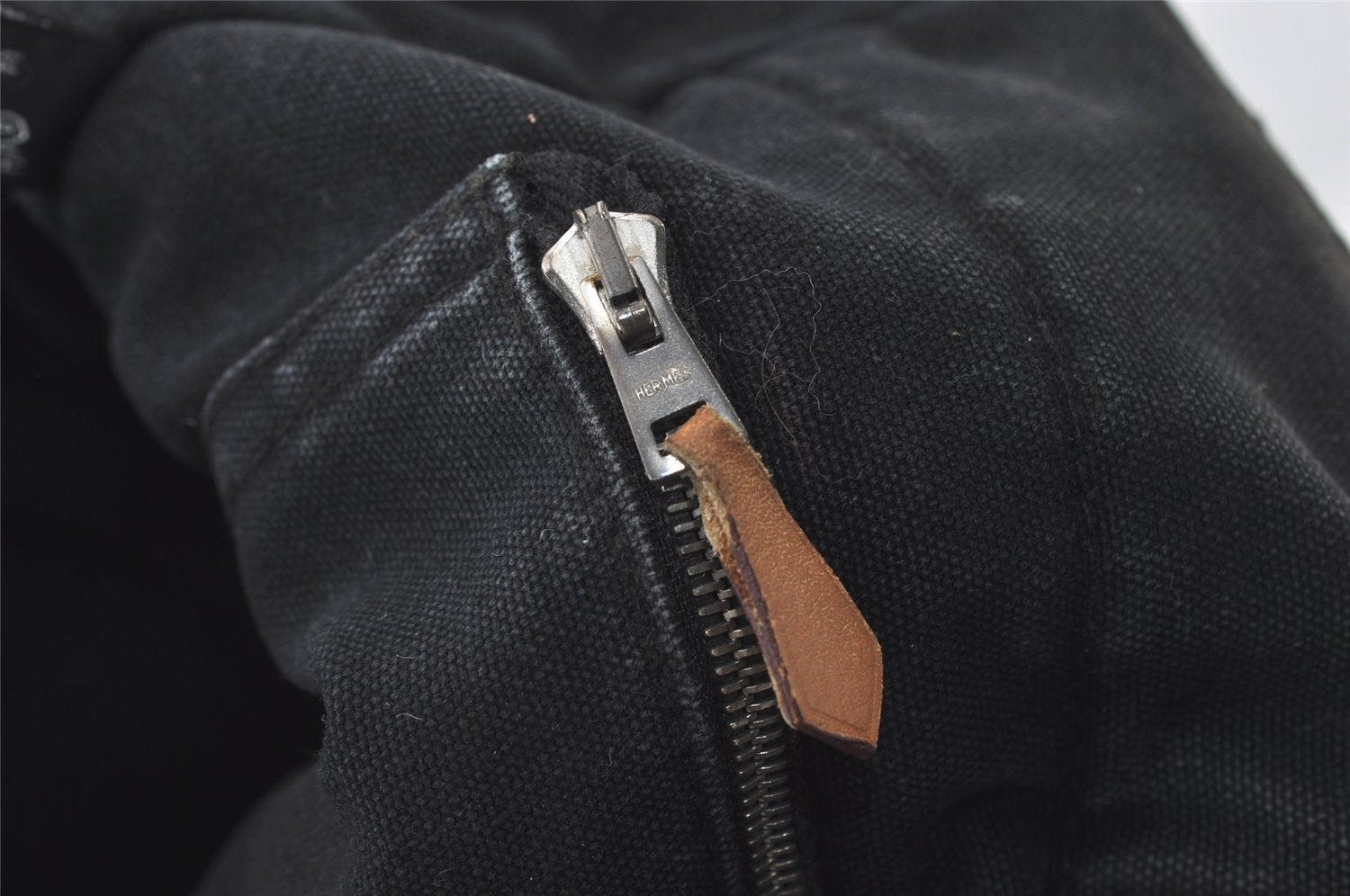 Authentic HERMES Fourre Tout MM Hand Tote Bag Canvas Black 0845J