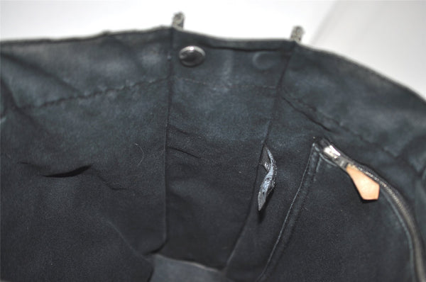 Authentic HERMES Fourre Tout MM Hand Tote Bag Canvas Black 0845J