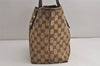 Authentic GUCCI Web Sherry Line Tote Bag GG Canvas Leather 137396 Brown 0845K