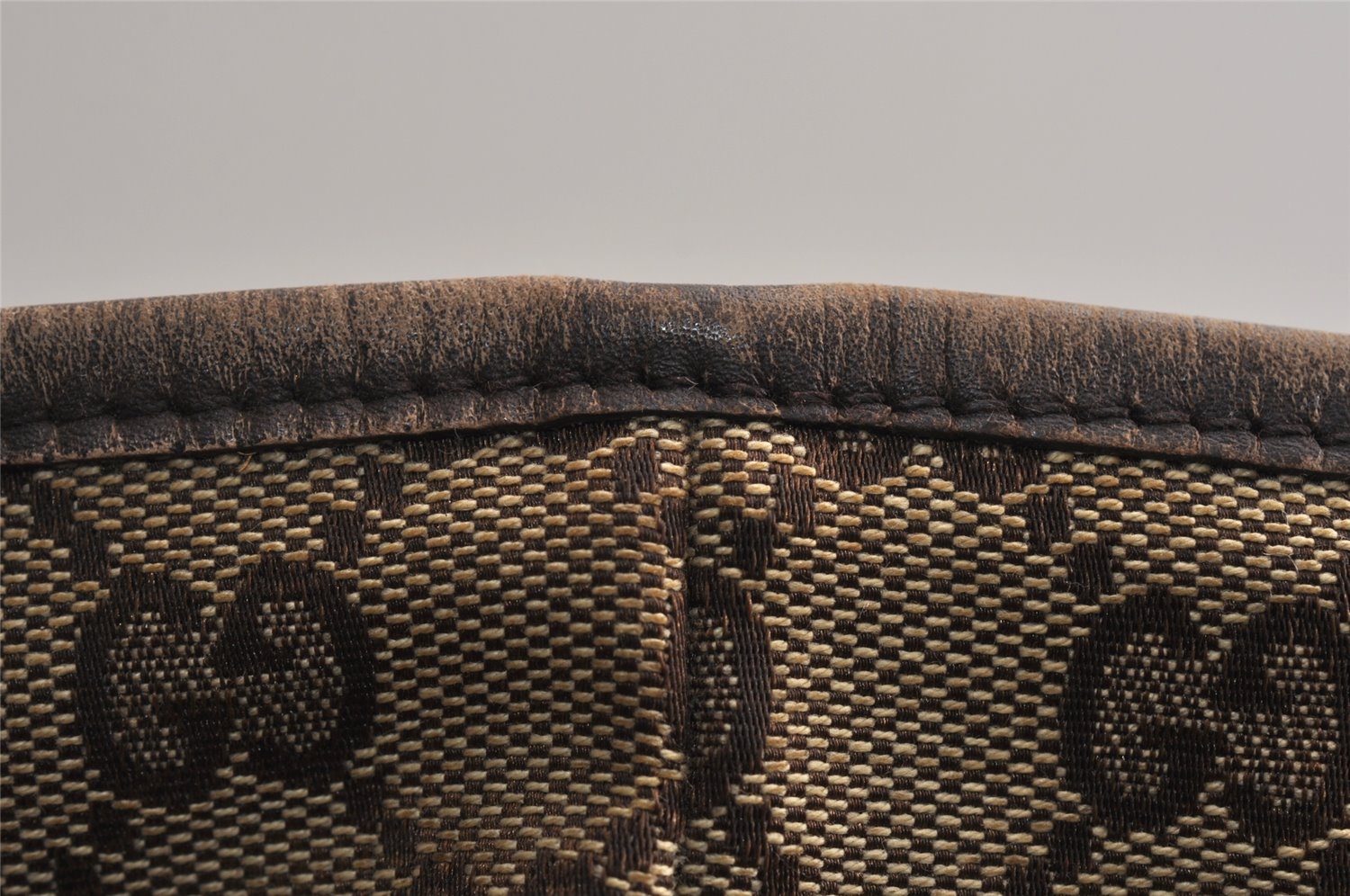 Authentic GUCCI Web Sherry Line Tote Bag GG Canvas Leather 137396 Brown 0845K