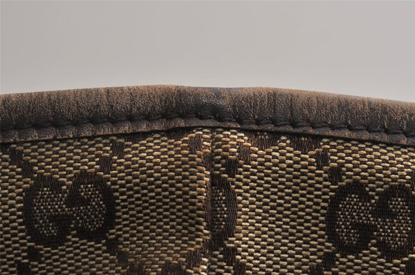 Authentic GUCCI Web Sherry Line Tote Bag GG Canvas Leather 137396 Brown 0845K