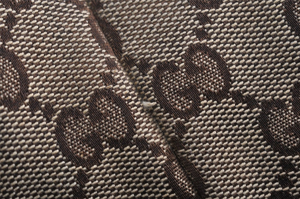 Authentic GUCCI Web Sherry Line Tote Bag GG Canvas Leather 137396 Brown 0845K