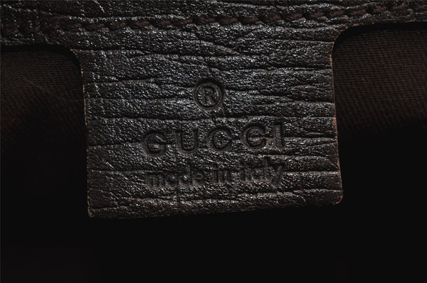 Authentic GUCCI Web Sherry Line Tote Bag GG Canvas Leather 137396 Brown 0845K