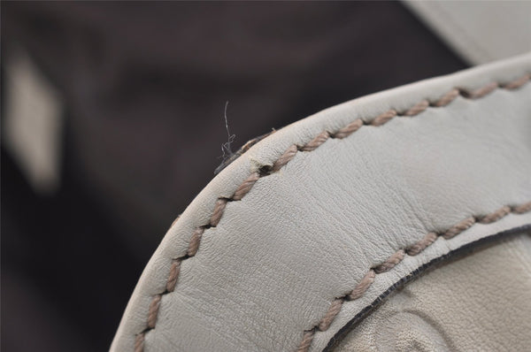 Authentic GUCCI Guccissima Sukey Shoulder Tote Bag GG Leather 211944 White 0846I