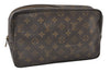 Auth Louis Vuitton Monogram Trousse Toilette 28 Clutch Hand Bag M47522 LV 0846J