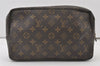 Auth Louis Vuitton Monogram Trousse Toilette 28 Clutch Hand Bag M47522 LV 0846J