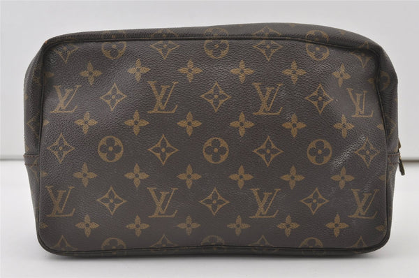 Auth Louis Vuitton Monogram Trousse Toilette 28 Clutch Hand Bag M47522 LV 0846J