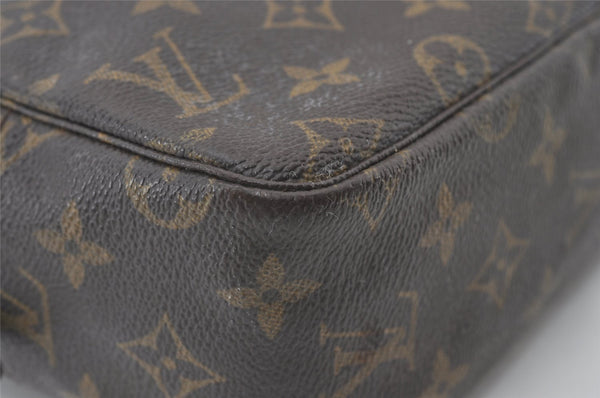 Auth Louis Vuitton Monogram Trousse Toilette 28 Clutch Hand Bag M47522 LV 0846J