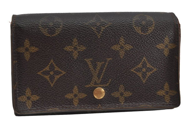 Auth Louis Vuitton Monogram Porte Monnaie Billets Tresor Wallet M61730 LV 0846K