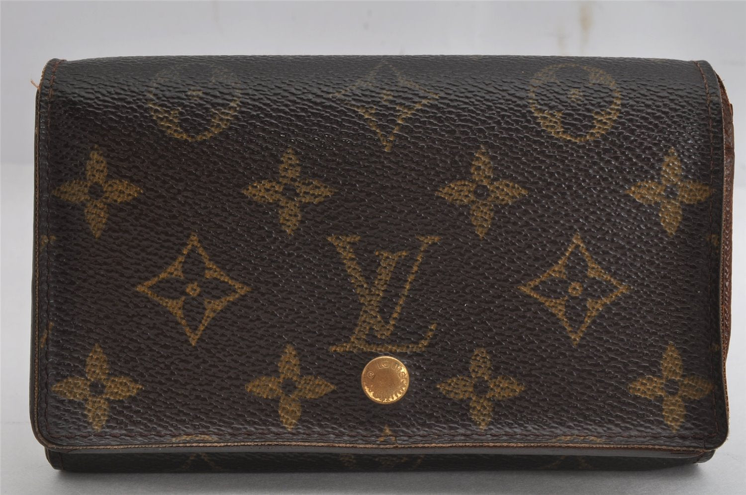 Auth Louis Vuitton Monogram Porte Monnaie Billets Tresor Wallet M61730 LV 0846K