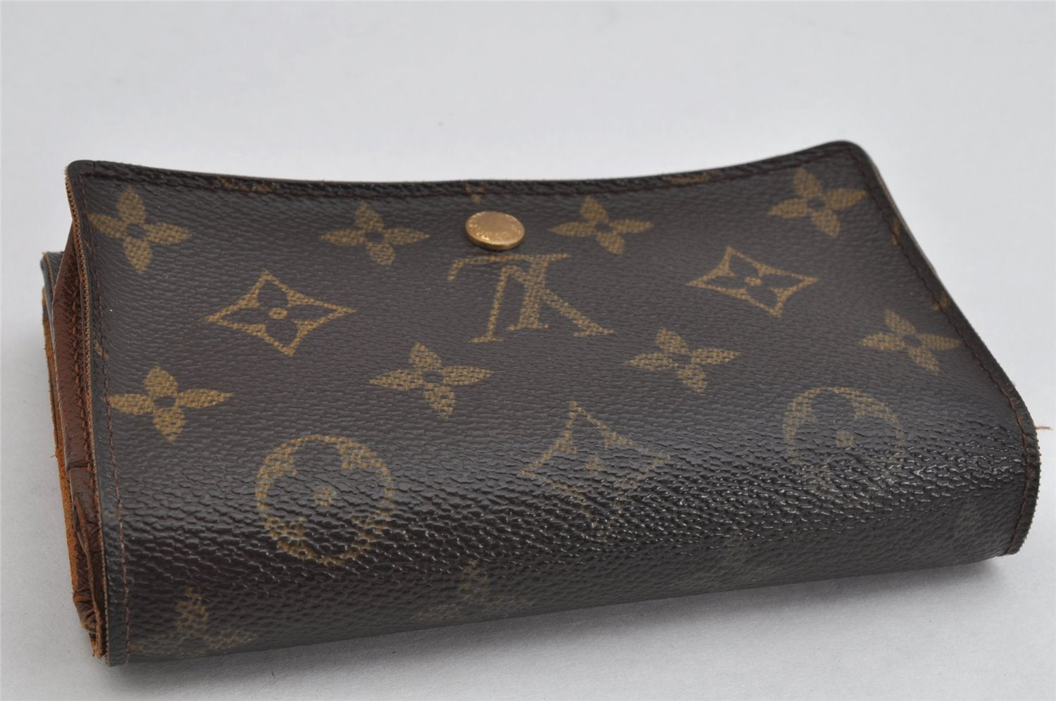 Auth Louis Vuitton Monogram Porte Monnaie Billets Tresor Wallet M61730 LV 0846K