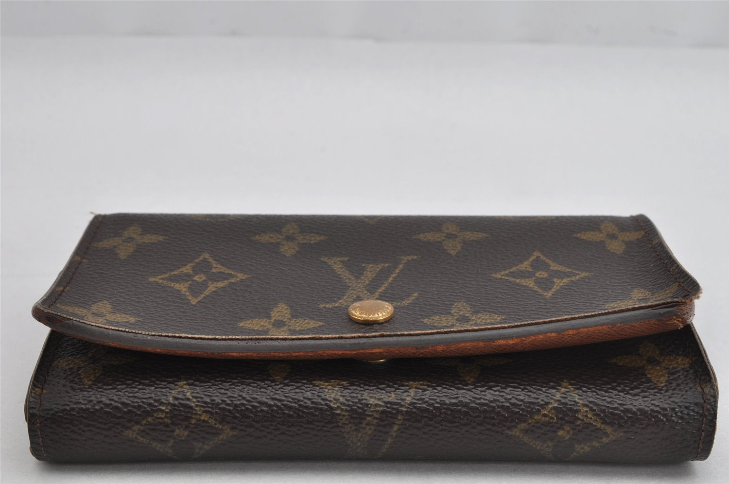 Auth Louis Vuitton Monogram Porte Monnaie Billets Tresor Wallet M61730 LV 0846K