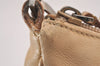 Authentic GUCCI Vintage Bamboo Shoulder Hand Bag Leather 0013865 Beige 0847I