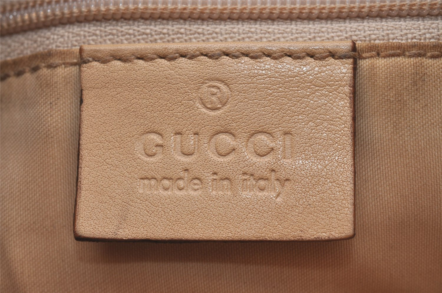 Authentic GUCCI Vintage Bamboo Shoulder Hand Bag Leather 0013865 Beige 0847I