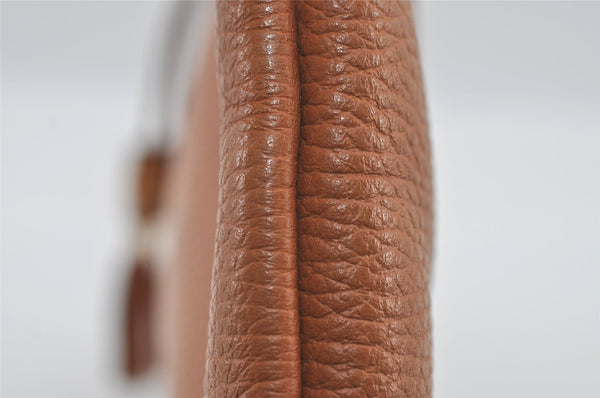 Authentic GUCCI Bamboo Clutch Hand Bag Purse Leather 376858 Brown 0848I