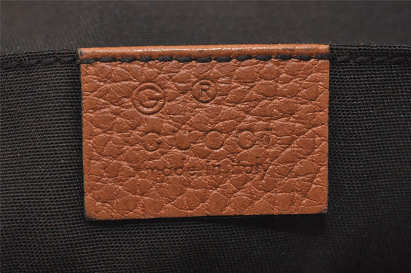 Authentic GUCCI Bamboo Clutch Hand Bag Purse Leather 376858 Brown 0848I