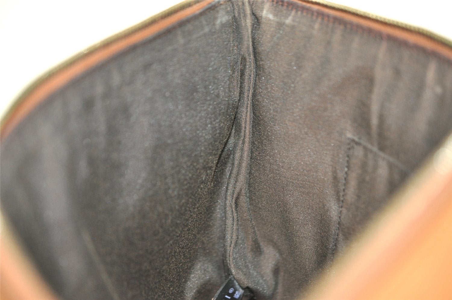 Authentic GUCCI Bamboo Clutch Hand Bag Purse Leather 376858 Brown 0848I