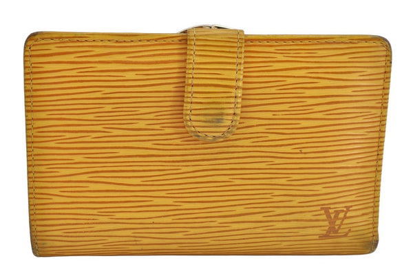 Authentic Louis Vuitton Epi Porte Monnaie Billets Viennois Wallet Yellow 0848K