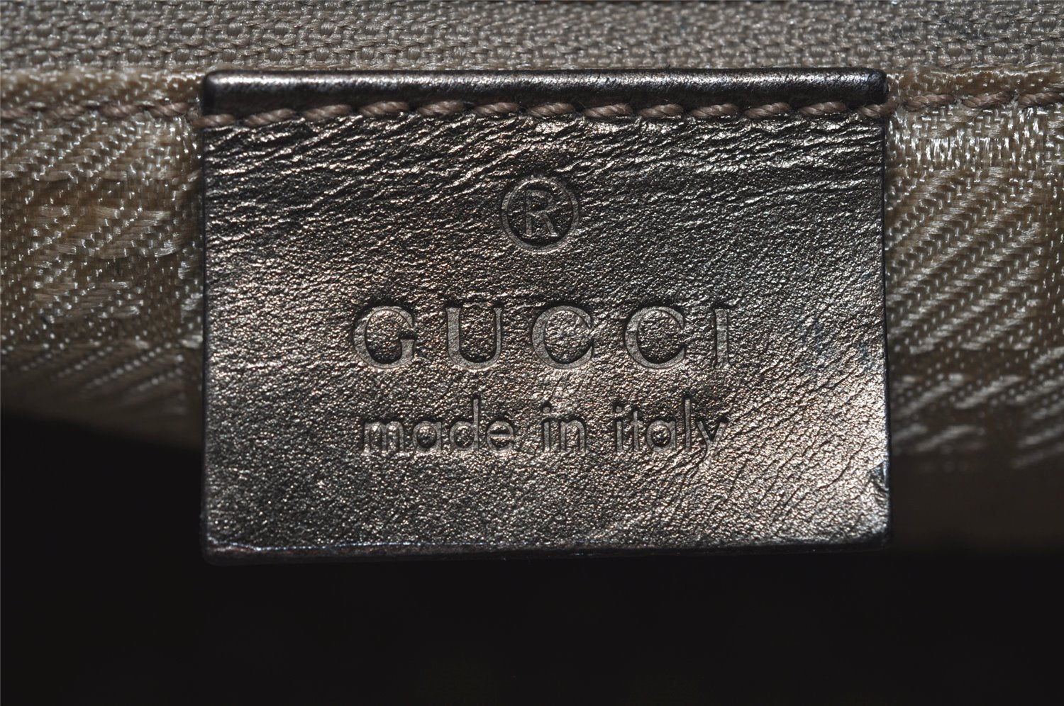 Authentic GUCCI Sherry Line Shoulder Bag Nylon Leather 0014186 Gold 0849I